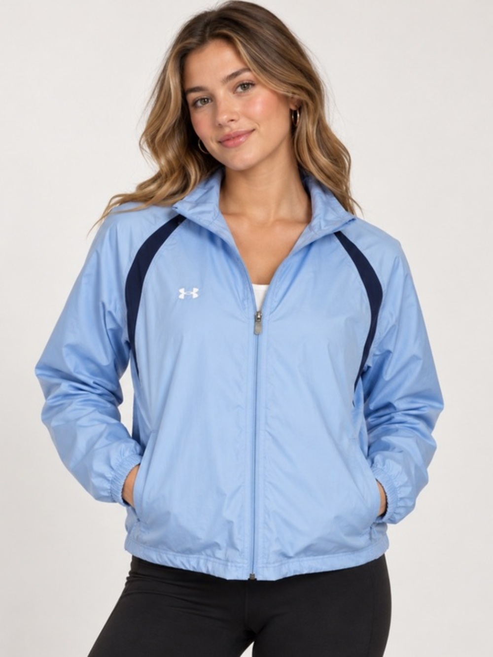 Vintage Under Armour Blue Windbreaker Jacket Size M